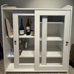 HAUGA Glass-door cabinet, white, 41 3/8x45 5/8 "