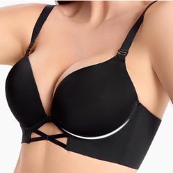 NWOT Push Up Padded Bra- Seamless Underwire Support- Black - 32B