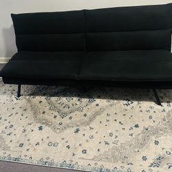 Black Faux Fur Futon