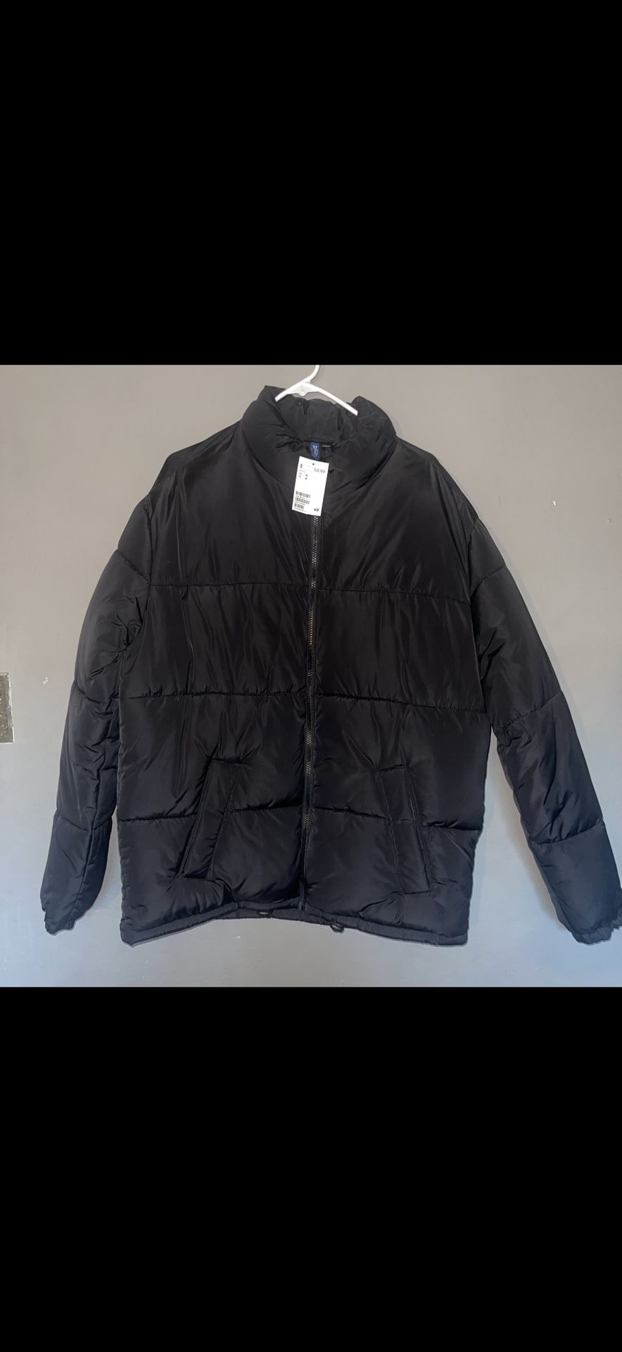 Men's Black Puffer Jacket - Size Medium (New with Tags)