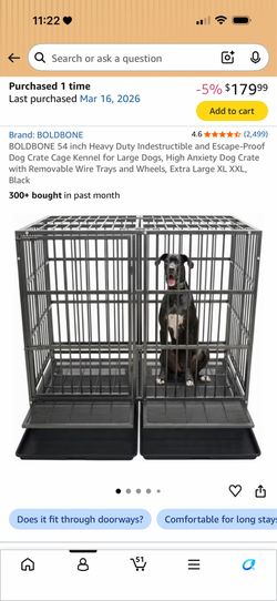BOLDBONE 54” XXL escape proof cage for dogs