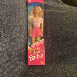 NIB 1995 Pretty Hearts Barbie Doll.