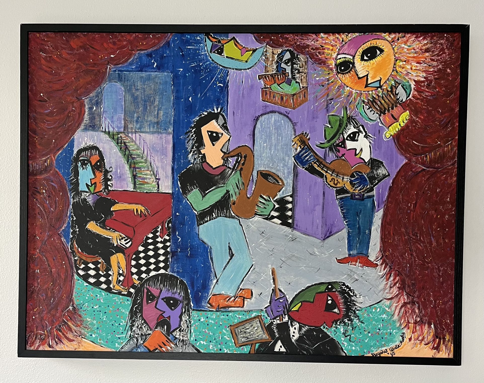 Cubist-style Abstract Painting 1995 Begoñat Ubieta-Moody 38” x 50”
