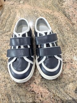 Louis Vuitton Unisex Kids Navy White Leather Sneakers EU 24 Casual