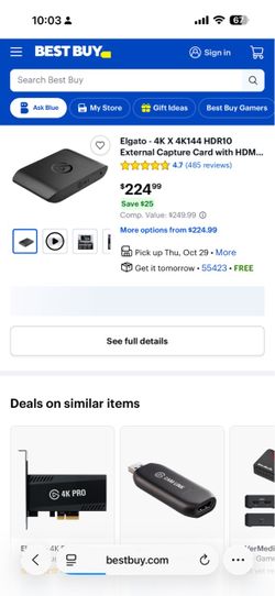 Elgato - 4K X 4K144 HDR10 External Capture Card