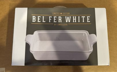 Dwell Six Bel Fer White Ceramic Baker 12” 