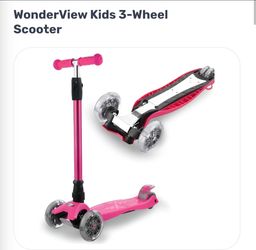 WonderView Kids 3-Wheel Scooter Pink - brand new