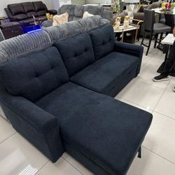 Furniture. Dark Blue Sleeper Sectional. Ask For The Price