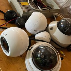 Security Systems Cameras Power Source And Flat Tv To View 