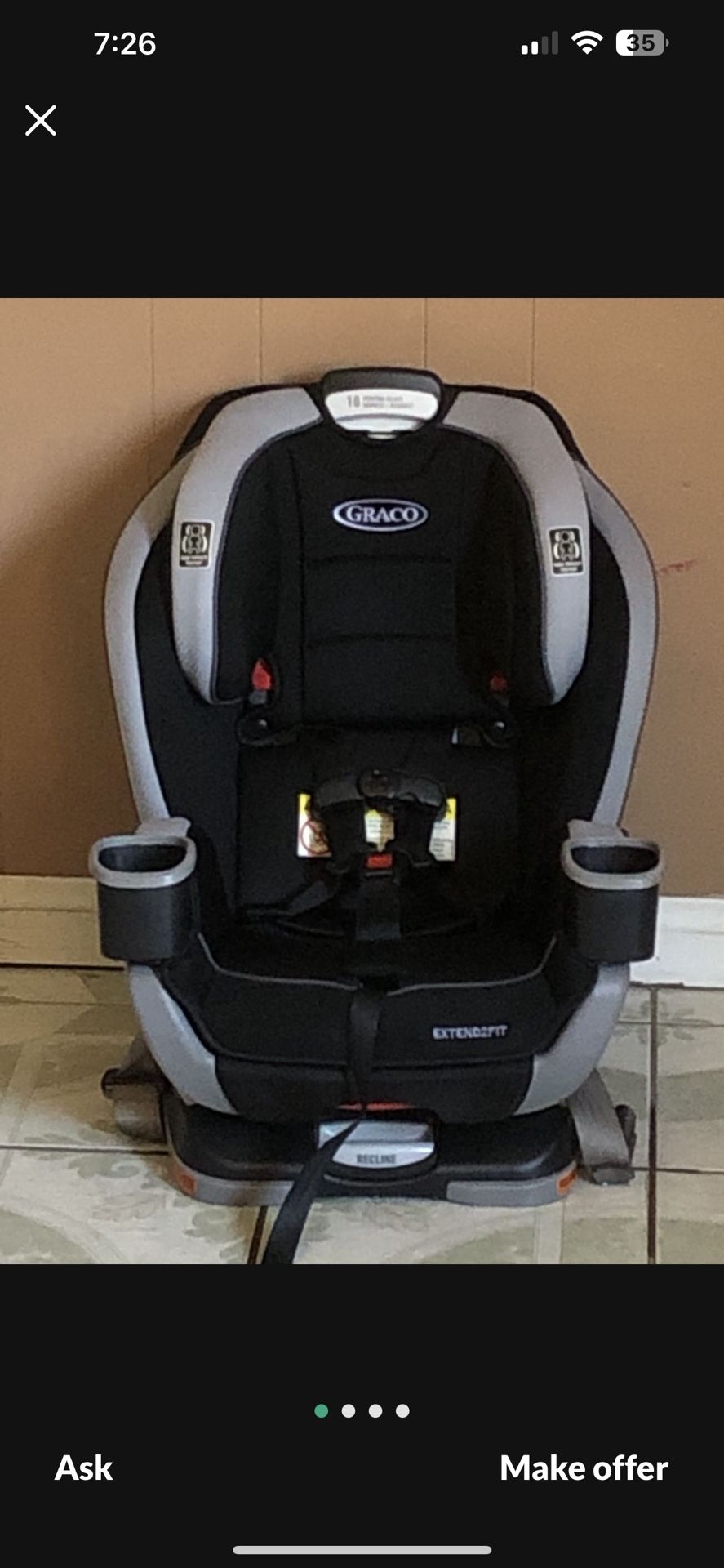 GRACO EXTENDED 2FIT CONVERTIBLE CAR SEAT!!!!