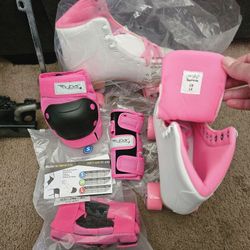 Roller Skates Size 8 And Pads