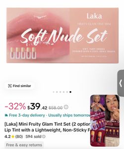 Laka Fruity Glam Tint Mini Soft Nude Set
