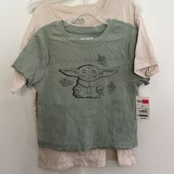 Girls Large Star Wars Mandalorian Grogu Baby Yoda Shirts