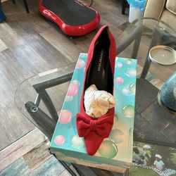 Sexy Red Suede Pump Shoes