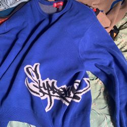 Blue Supreme Graffiti Sweater/ Crew neck 