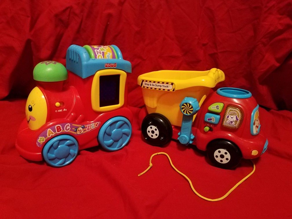 Fisher Price Laugh & Learn Musical ABC Train AND VTech Dump Truck