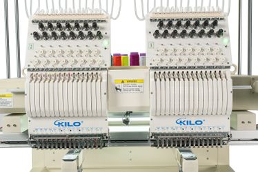 Double Head Computerized Commercial Embroidery Machine, 15 Needles 17.7x15.7 Inches Embroidery Area, Industrial Embroidery Machine for Hat for Cap Hat