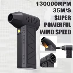 Portable Fan 130000RPM Brushless Motor USB Rechargeable with Lighting Function