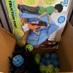 Discovery Kids Build Play Construction Fort Tent Ball Connectors and Poles Set
