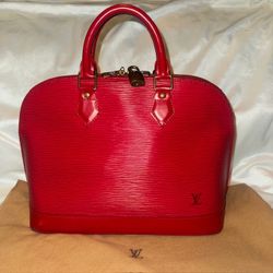 LOUIS VUITTON ALMA EPI LEATHER HANDBAG