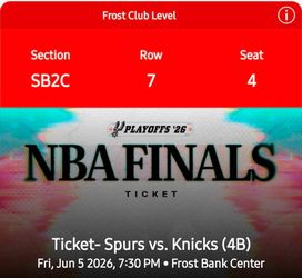 2 Spurs NBA  Finals tickets