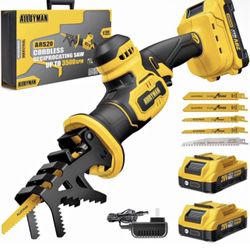 Reciprocating Saw, 20V Cordless Battery Power Saw, with 2 X 2.0Ah Batteries & Charger, 0-35