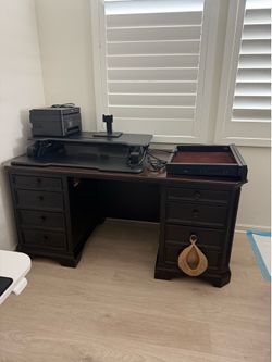 Solid wood desk with drawer and secret compartment