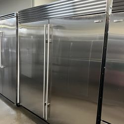 SUB ZERO 72”WIDE BUILT IN STAINLESS STEEL SIDE BY SIDE REFRIGERATOR