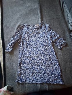 Blue Floral Print Shift Dress
