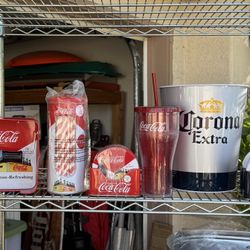 Coca Cola Napkin Holder,coke Straw Holder, Coke Coasters, Coke Plastic Cup, Corona Trash Can, Corona Coasters. 5.00 Each 