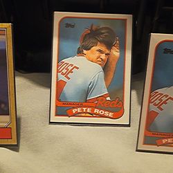 3 Mint Condition Pete Rose Cards.  