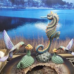 Humming Bird Figure Polymer Clay Sculpture 