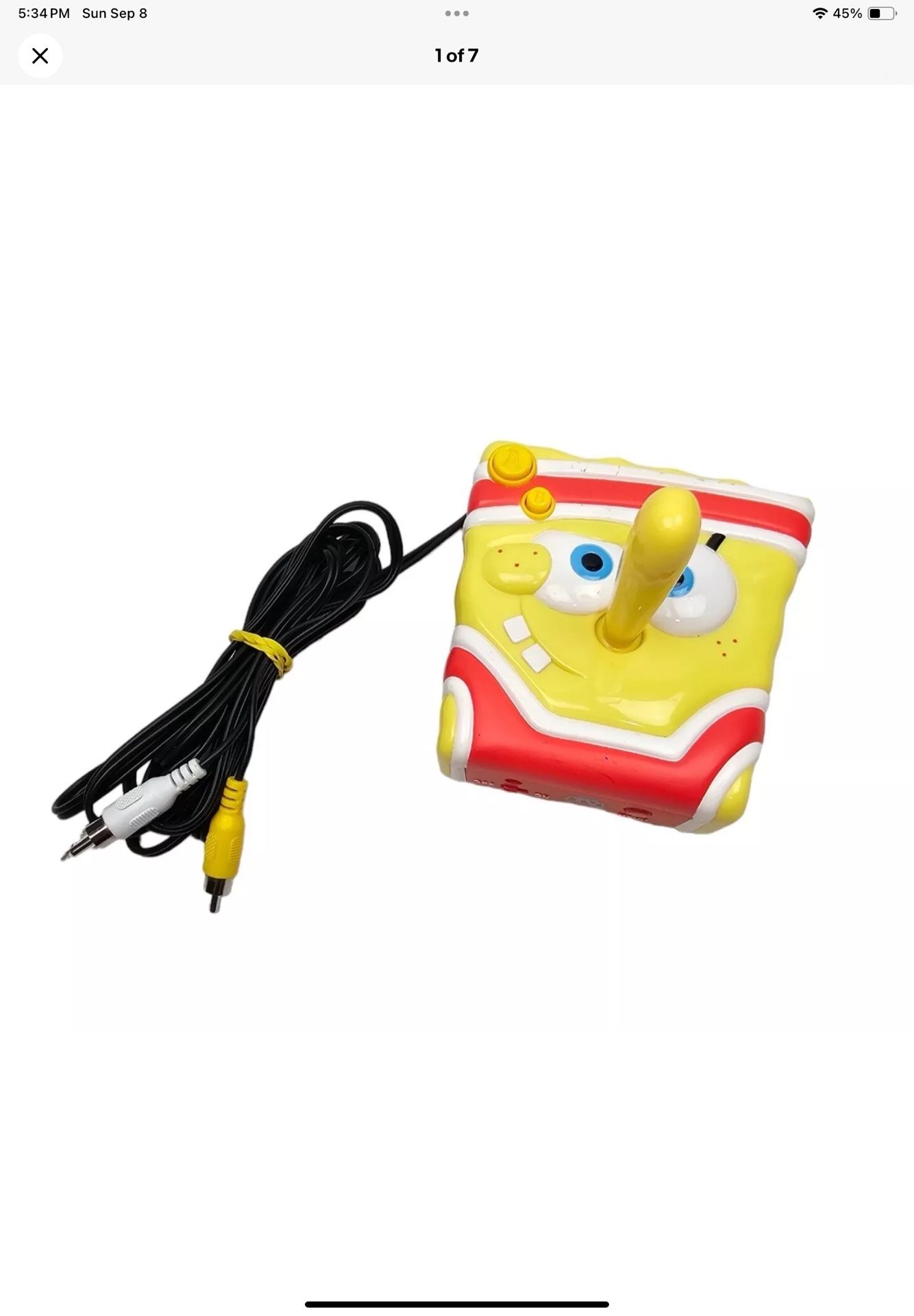 JAKKS SpongeBob SquarePants Plug N' & Play TV Joystick Game Vintage 2005