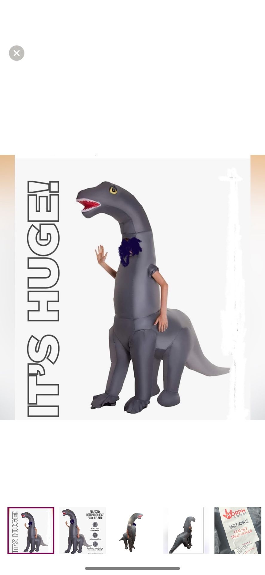 MORPH COSTUMES Diplodocus Inflatable Dinosaur Costume - Blow Up Dino Adult size