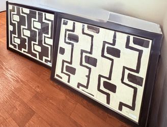 Framed Black and White Abstract Art Minimalist Modern Wall Decor