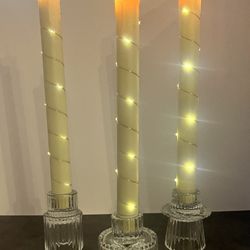 Glass Candlestick Holders