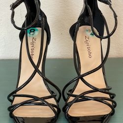 Zigi Soho Heel Black Sandals Heel 4.25”