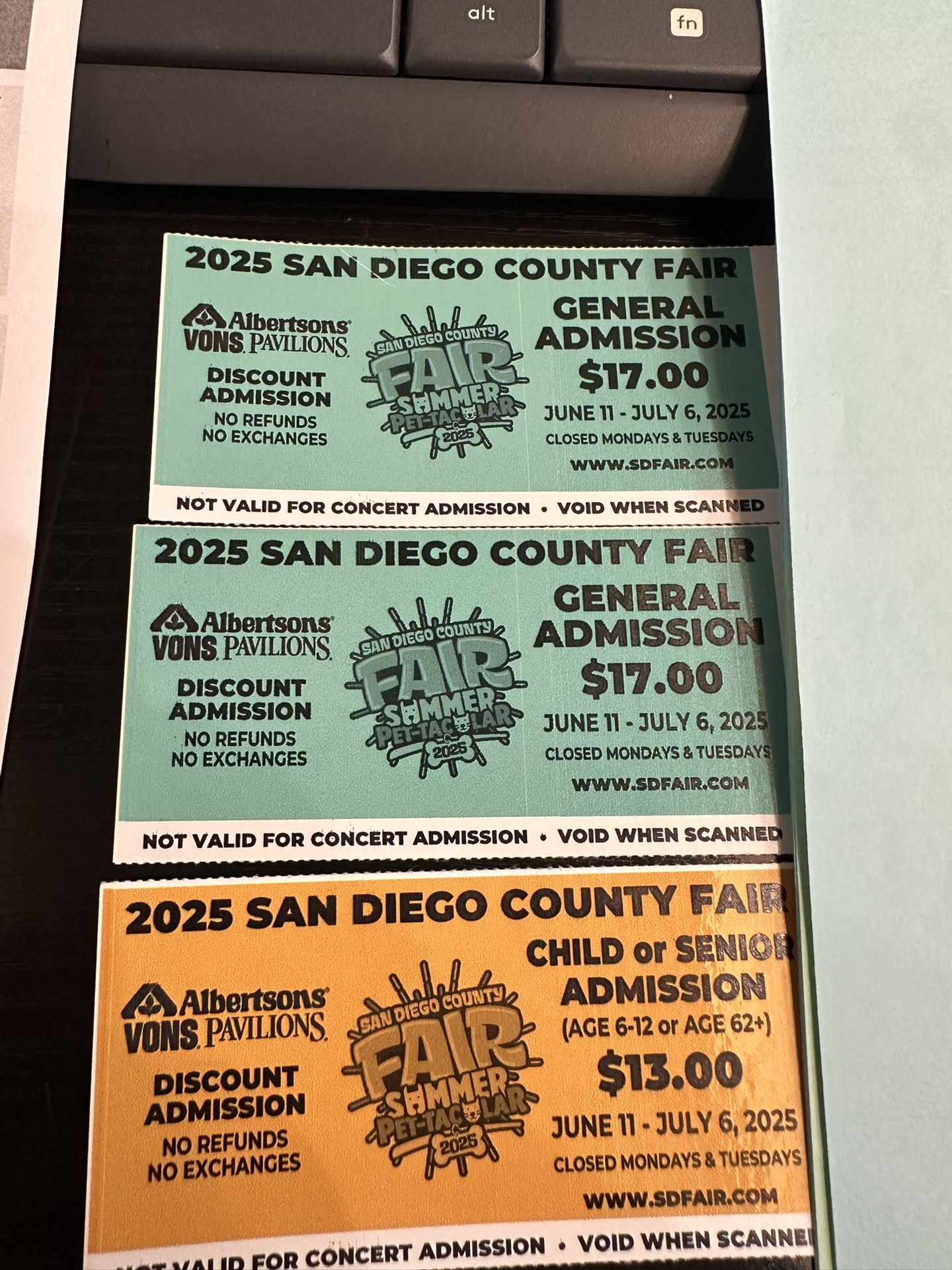 SD Fair TIX last Day