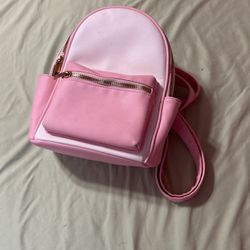 Small backpack  pink and whit Offers of no less than $10