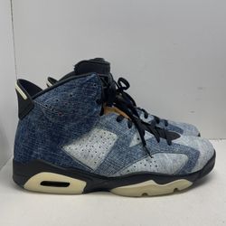Jordan Retro 6 Washed Denim Shoes 208814