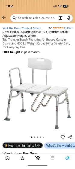 Drive Tub Transfer Bench Bathtub Silla de Baño