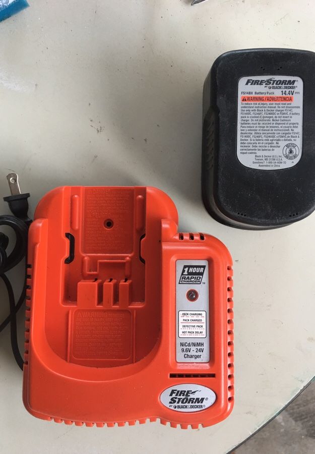 Black & Decker Firestorm FSX-treme 14.4v Battery W/ Charger for