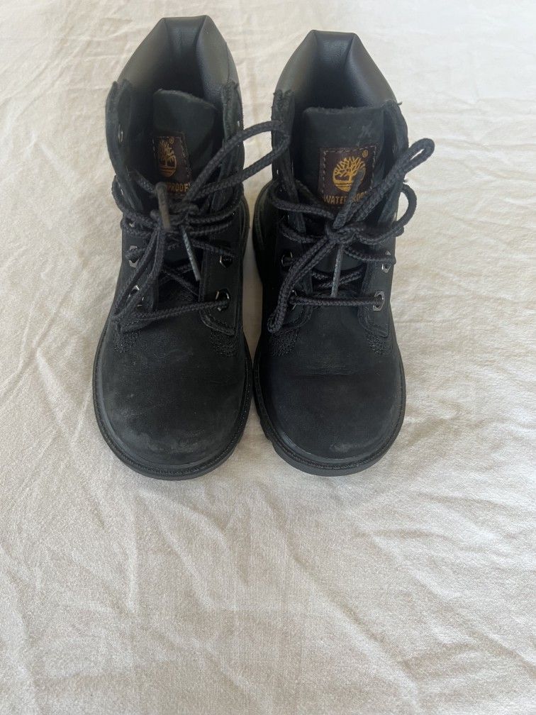 Timberland Premium Boots Black Toddler Size 7c