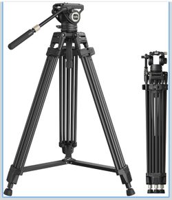 SmallRig 75" Carbon Fiber Tripod, 360° Fluid Head, One-Step Height Adjust