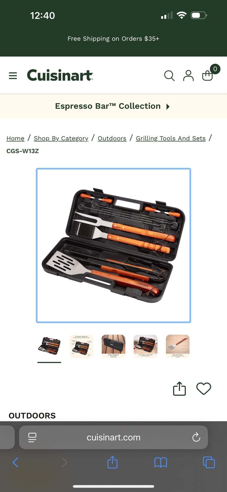 Wooden Handle Grill Set