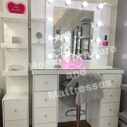 Vanity Set Hollywood Mirror LED Lights Makeup Table✨New 