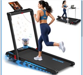 9% Incline Walking Pad Treadmill, Foldable Walking Pad with Handle Bar, 3HP Portable Treadmills home