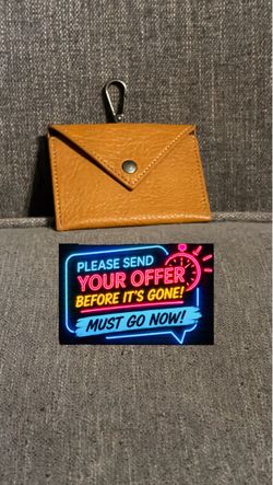 Wrangler-Tan Leather Envelope Pouch with Keychain Clip