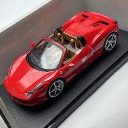 RARE 2015 Ferrari 458 Spider, RARE Rosso Red, 1:18 Diecast Model Car from Hot Wheels
