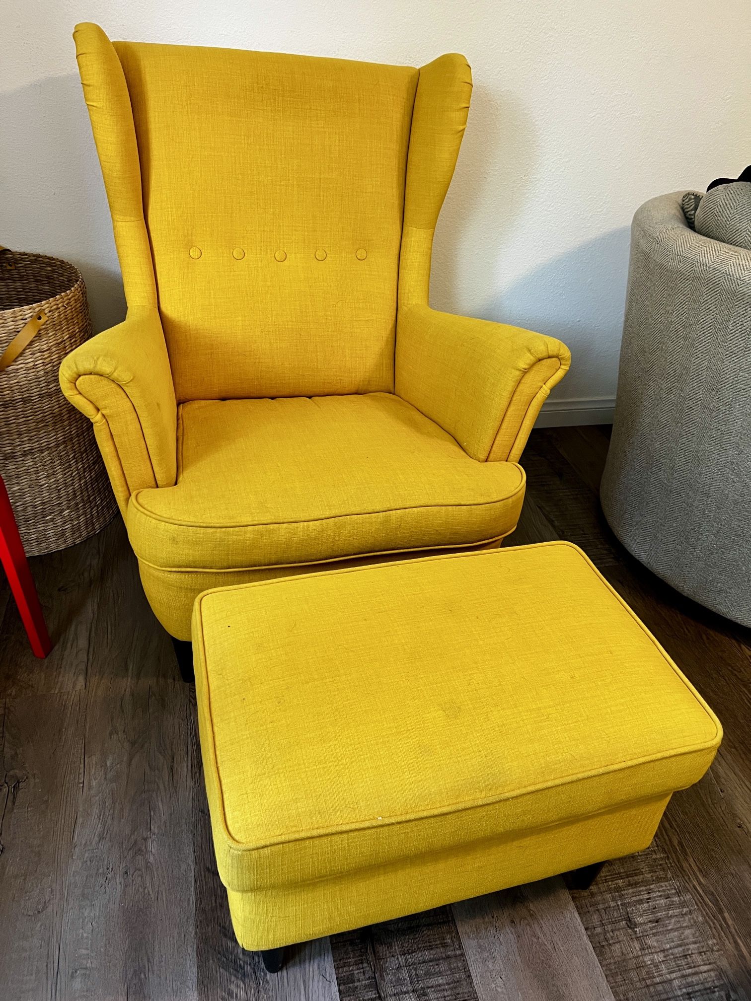 IKEA Strandmon Armchair and Ottoman